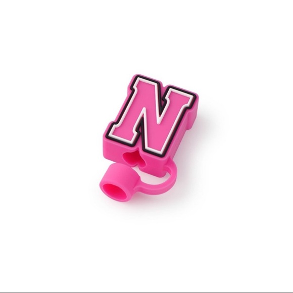NWT Target Bullseye Playground Monogram "N" Straw Topper in Pink - Picture 1 of 4